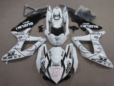 Großhandel Suzuki GSXR 600 Motorrad Verkleidung 2008-2010 - Weiss Schwarz Corona Extra Motul 8