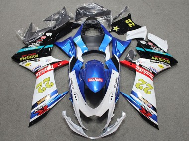 Großhandel Suzuki GSXR 600 Motorrad Verkleidung 2011-2024 - Blau Weiss Rot Schwarz RockStar 22