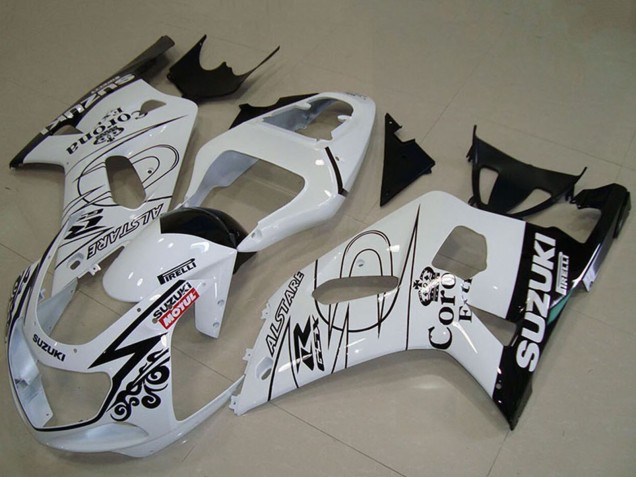 Großhandel Suzuki GSXR 750 Motorrad Verkleidung 2001-2003 - Weiss Schwarz Alstare Corona Extra Motul