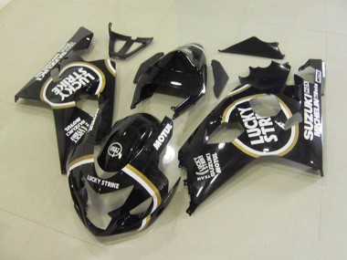 Großhandel Suzuki GSXR 750 Motorrad Verkleidung 2004-2005 - Glanzendes Schwarz Weiss Lucky Strike Motul