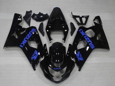 Großhandel Suzuki GSXR 750 Motorrad Verkleidung 2004-2005 - Glanzendes Schwarz Blau Aufkleber