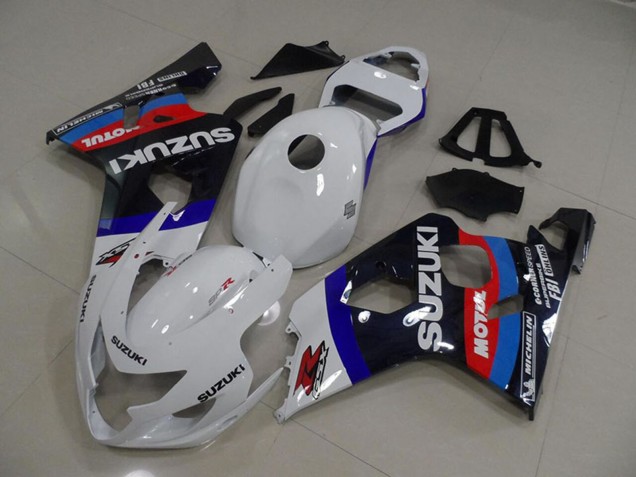 Großhandel Suzuki GSXR 750 Motorrad Verkleidung 2004-2005 - Weiss Blau Rot Schwarz Motul