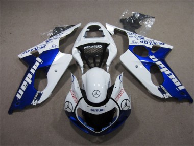 Großhandel Suzuki GSXR 1000 Motorrad Verkleidung 2000-2002 - Weiss Blau Jordan Motul