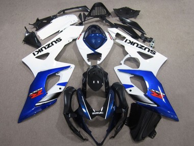 Großhandel Suzuki GSXR 1000 Motorrad Verkleidung 2005-2006 - Weiss Blau Glanzendes Schwarz