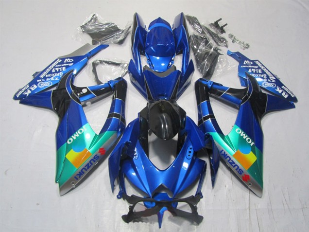 Großhandel Suzuki GSXR 1000 Motorrad Verkleidung 2007-2008 - Blau Grun Schwarz JOMO