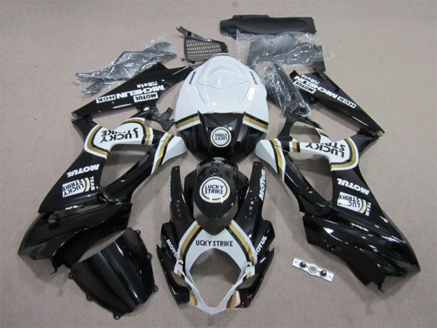 Großhandel Suzuki GSXR 1000 Motorrad Verkleidung 2007-2008 - Weiss Schwarz Lucky Strike Motul