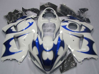 Großhandel Suzuki GSXR 1300 Hayabusa Motorrad Verkleidung Kit 1996-2007 - Weiss Blau