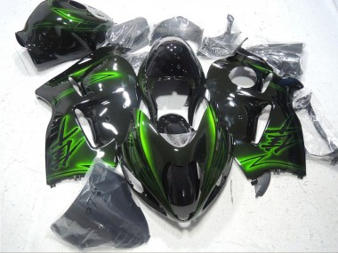 Großhandel Suzuki GSXR 1300 Hayabusa Motorrad Verkleidung 1996-2007 - Glanzendes Schwarz Grun