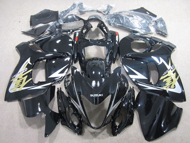 Großhandel Suzuki GSXR 1300 Hayabusa Motorrad Verkleidung 2008-2020 - Glanzendes Schwarz Weiss Gold Aufkleber