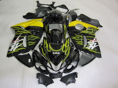Großhandel Suzuki GSXR 1300 Hayabusa Motorrad Verkleidung 2008-2020 - Glanzendes Schwarz Gelb Flamme