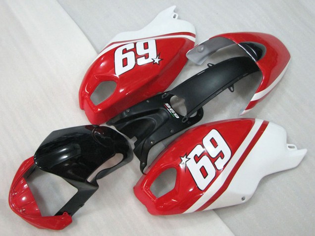 Großhandel Ducati Monster 696 Motorrad Verkleidung 2008-2012 - Weiss Rot Glanzendes Schwarz 69