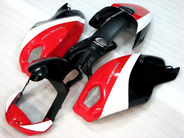 Großhandel Ducati Monster 696 Motorrad Verkleidung 2008-2012 - Weiss Rot Glanzendes Schwarz