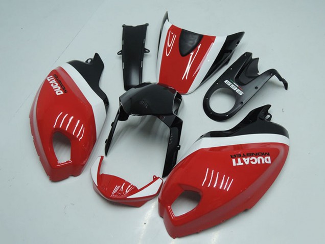 Großhandel Ducati Monster 696 Motorrad Verkleidung 2008-2012 - Weiss Rot Glanzendes Schwarz