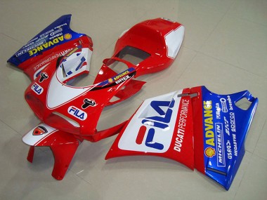 Großhandel Ducati 748 Motorrad Verkleidung 1993-2005 - Weiss Rot Blau Fila