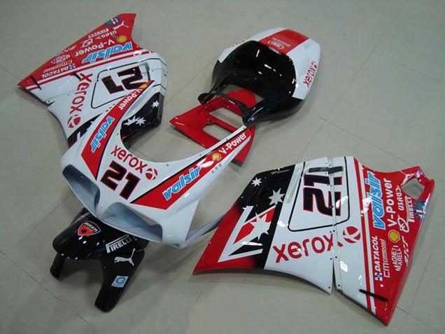 Großhandel Ducati 748 916 996 996S Motorrad Verkleidung 1993-2005 - Weiss Rot Glanzendes Schwarz Valsir Xerox 21