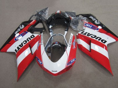 Großhandel Ducati 1098 Motorrad Verkleidung 2007-2014 - Rot Weiss Schwarz Generali Tim