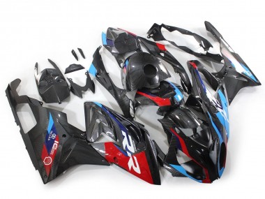 Großhandel BMW S1000RR Motorrad Verkleidung 2015-2016 - Blau Rot Carbonfaser