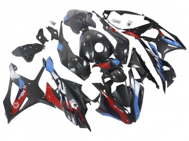 Großhandel BMW S1000RR Motorrad Verkleidung 2023-2024 - Blau Rot Carbonfaser