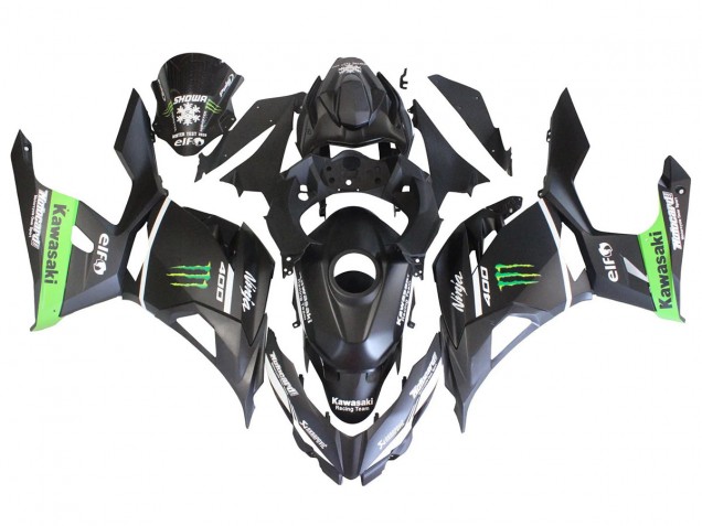 Großhandel Kawasaki EX400 Motorrad Verkleidung 2018-2024 - Matt Schwarz Grun Monster Showr Schnee