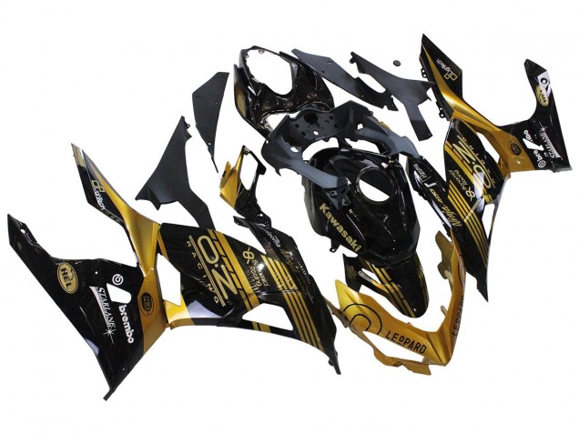 Großhandel Kawasaki EX400 Motorrad Verkleidung 2018-2024 - Gold Glanzendes Schwarz
