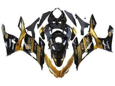 Großhandel Kawasaki EX400 Motorrad Verkleidung 2018-2024 - Gold Glanzendes Schwarz