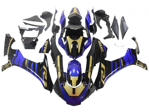 Großhandel Yamaha YZF R1 Motorrad Verkleidung 2015-2019 - Blau Gold Schwarz