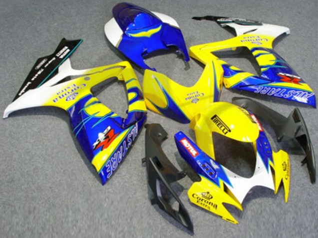 Großhandel Suzuki GSXR 600/750 Motorrad Verkleidung 2006-2007 - Weiss Blau Gelb Corona Alstare