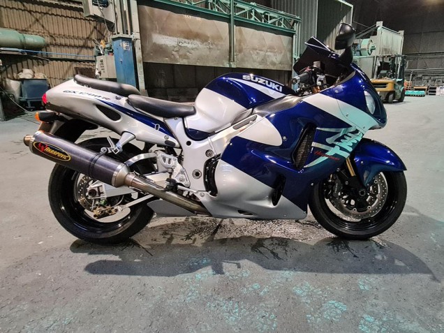 Großhandel Suzuki GSXR 1300 Hayabusa Motorrad Verkleidung 1996-2007 - Blau Weiss