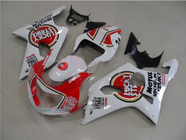 Großhandel Suzuki GSXR 1000 Motorrad Verkleidung 2000-2002 - Weiss Rot Lucky Strike