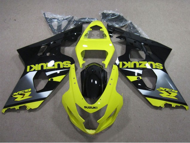 Großhandel Suzuki GSXR 600 Motorrad Verkleidung 2004-2005 - Gelb Silber Glanzendes Schwarz