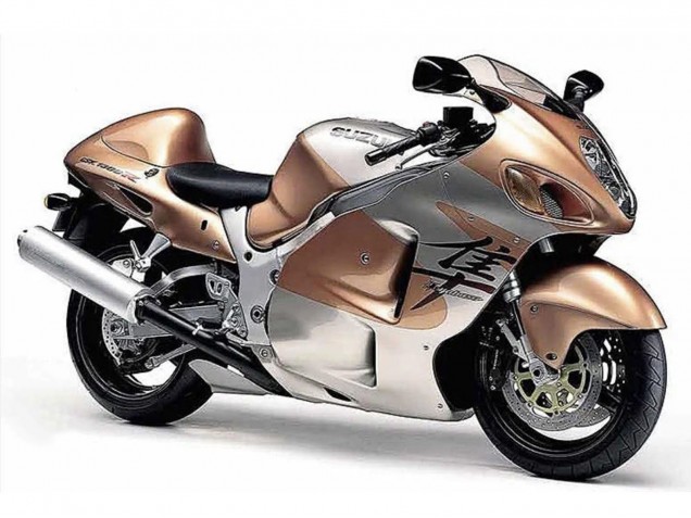 Großhandel Suzuki GSXR 1300 Hayabusa Motorrad Verkleidung 1996-2007 - HellBraun Silber