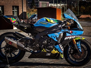 Großhandel Yamaha YZF R1 Motorrad Verkleidung 2015-2019 - Blau Gelb Hai