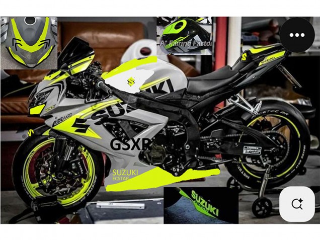 Großhandel Suzuki GSXR 750 Motorrad Verkleidung 2004-2005 - Grau Zitrone Grun Schwarz