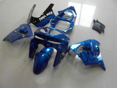 Großhandel ZX9R 1998-1999 Motorrad Verkleidungen - Blau schwarze Flamme