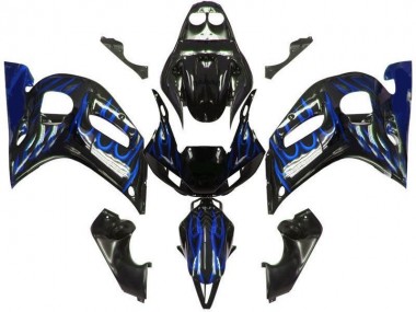 Großhandel R6 1998-2002 Motorrad Verkleidungen - Schwarze Blau Flamme