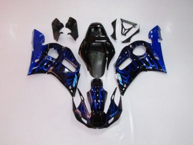 Großhandel R6 1998-2002 Motorrad Verkleidungen - Blau Flamme