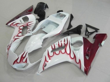 Großhandel R6 1998-2002 Motorrad Verkleidungen - Rot Flamme