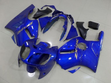 Großhandel ZX12R 2000-2001 Motorrad Verkleidungen - Blau mit goldenem Aufkleber