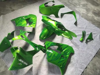 Großhandel ZX9R 2000-2001 Motorrad Verkleidungen - Grün Grüne Flamme