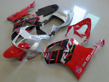Großhandel VTR 1000 2000-2006 Motorrad Verkleidungen - Rot Silber