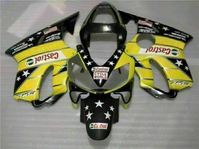 Großhandel CBR 600 F4i 2001-2003 Motorrad Verkleidungen - Gelb Schwarz Castrol Cycle World Großhandel CBR 600 F4i 2001-2003 Motorrad Verkleidungen - Gelb Schwarz Castrol Cycle World