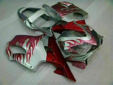 Großhandel CBR 600 F4i 2001-2003 Motorrad Verkleidungen - Rot Flamme Silber