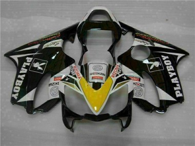 Großhandel CBR 600 F4i 2001-2003 Motorrad Verkleidungen - Gelb Silber Schwarz Playboy