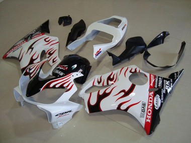 Großhandel CBR 600 F4i 2001-2003 Motorrad Verkleidungen - Weiß Flamme