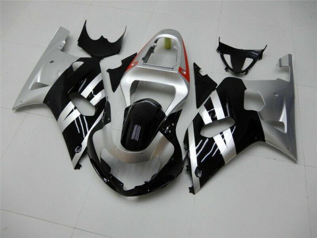 Großhandel GSXR 600 / 750 K1 K2 K3 2001-2003 Motorrad Verkleidungen - Schwarz Silber Großhandel GSXR 600 / 750 K1 K2 K3 2001-2003 Motorrad Verkleidungen - Schwarz Silber
