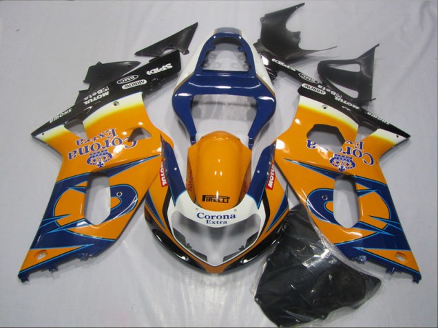 Großhandel GSXR 600 K1 K2 K3 2001-2003 Motorrad Verkleidungen - Blau Orange Corona Extra Großhandel GSXR 600 K1 K2 K3 2001-2003 Motorrad Verkleidungen - Blau Orange Corona Extra