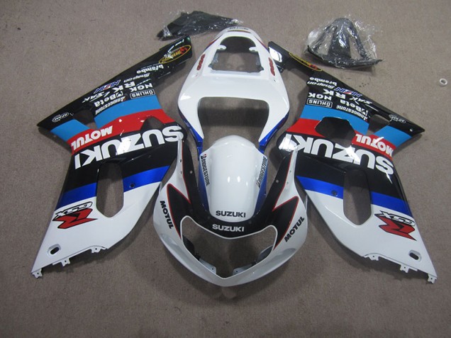 Großhandel GSXR 600 K1 K2 K3 2001-2003 Motorrad Verkleidungen - Weiß Blau Motul Großhandel GSXR 600 K1 K2 K3 2001-2003 Motorrad Verkleidungen - Weiß Blau Motul