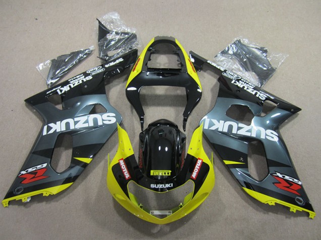 Großhandel GSXR 600 K1 K2 K3 2001-2003 Motorrad Verkleidungen - Schwarz Gelb Motul Großhandel GSXR 600 K1 K2 K3 2001-2003 Motorrad Verkleidungen - Schwarz Gelb Motul