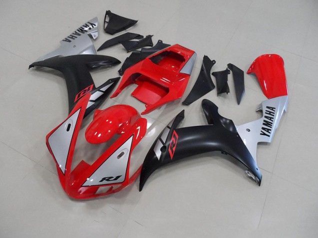 Großhandel R1 2002-2003 Motorrad Verkleidungen - Rot Matte Silber Großhandel R1 2002-2003 Motorrad Verkleidungen - Rot Matte Silber
