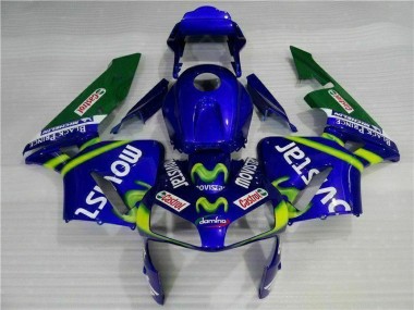 Großhandel CBR 600 RR 2003-2004 Motorrad Verkleidungen - BlauGrün Movistar Castrol